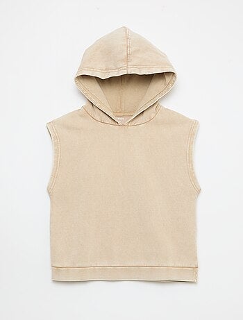 Sweat à capuche sans manches