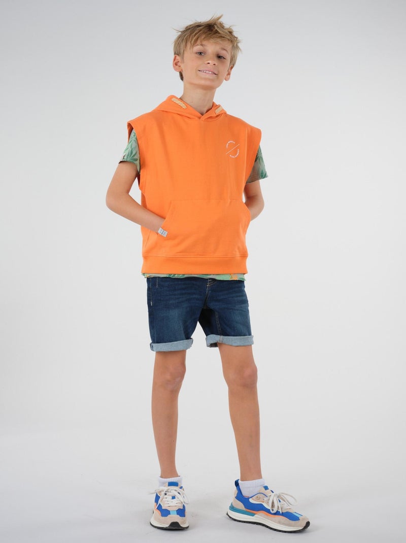 Sweat à capuche sans manches 'Deeluxe' Orange - Kiabi