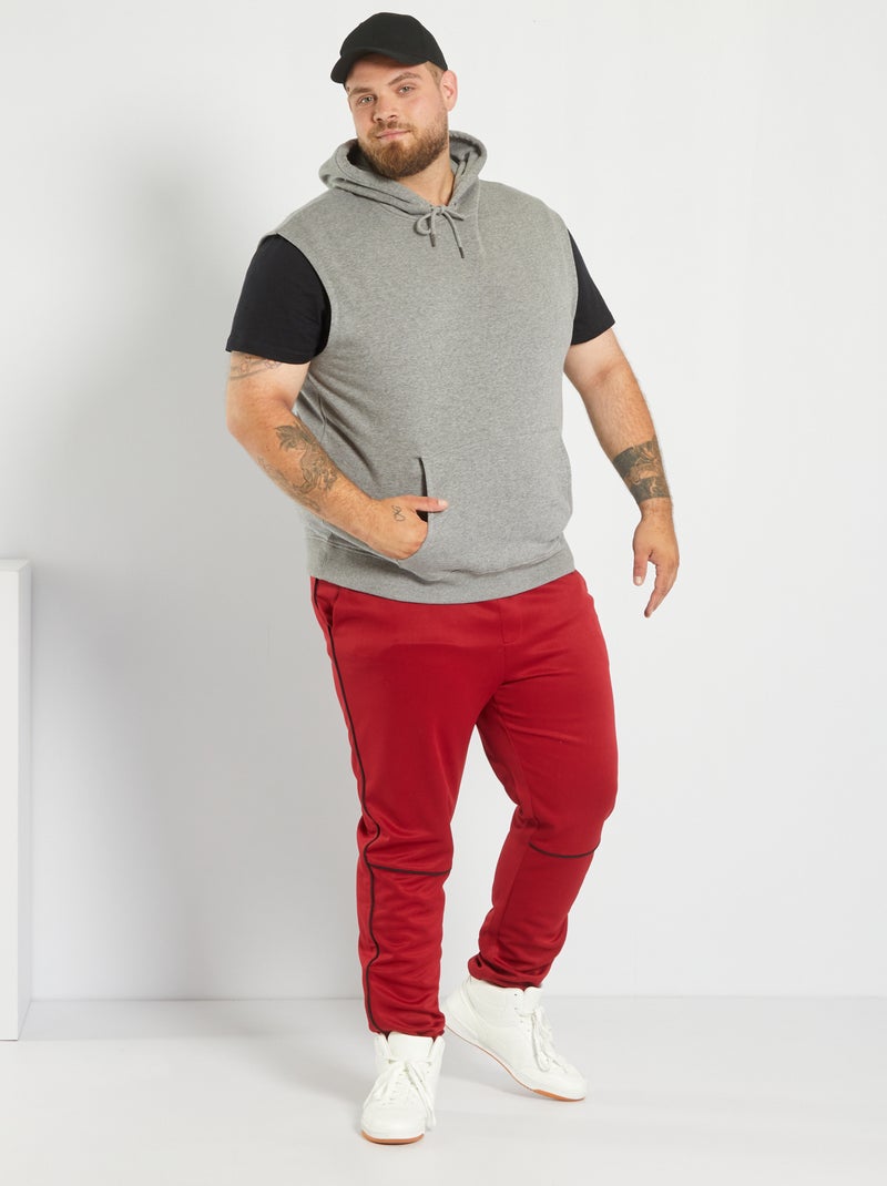 Sweat à capuche sans manches Gris chiné - Kiabi