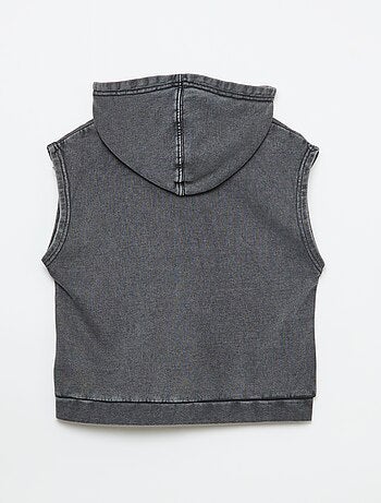 Sweat à capuche sans manches