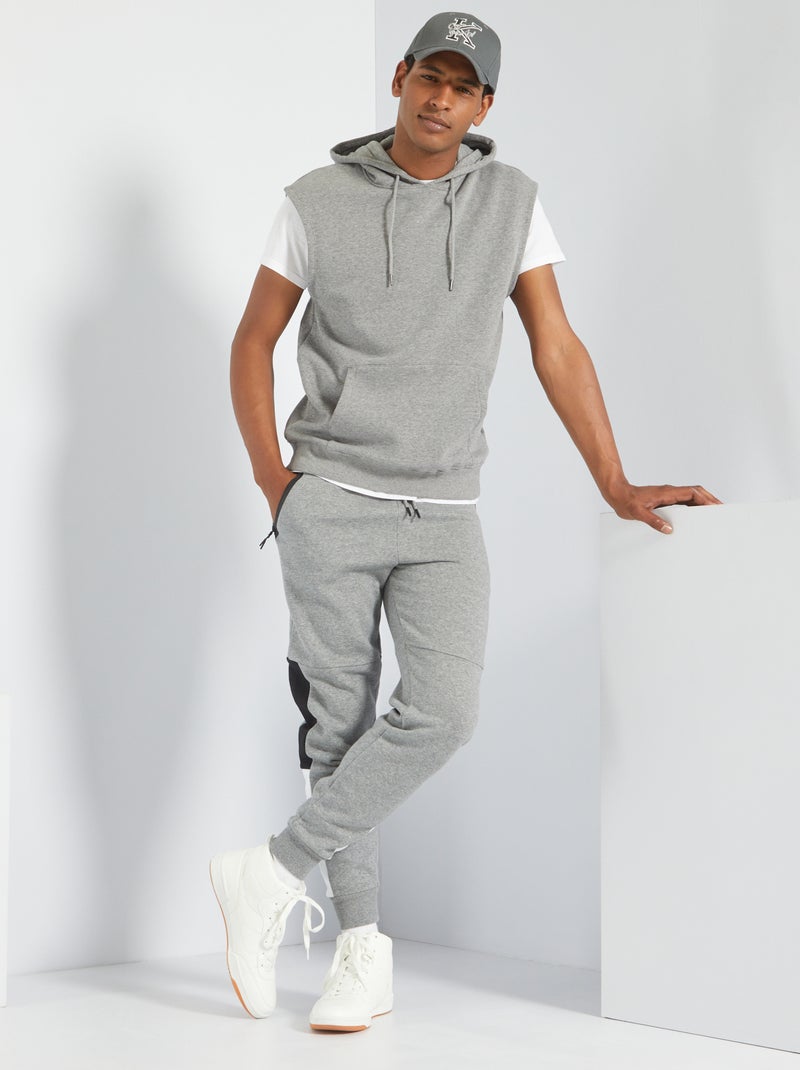 Sweat à capuche sans manches Gris - Kiabi