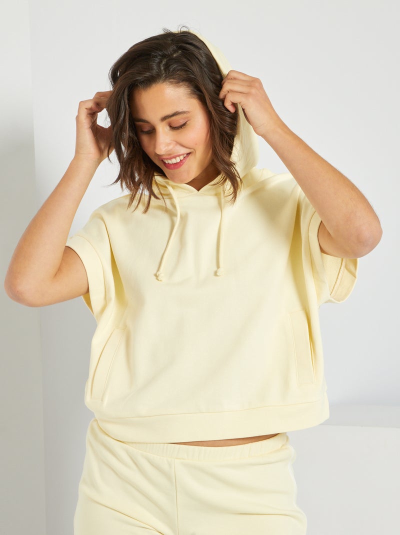 Sweat à capuche sans manches Jaune - Kiabi