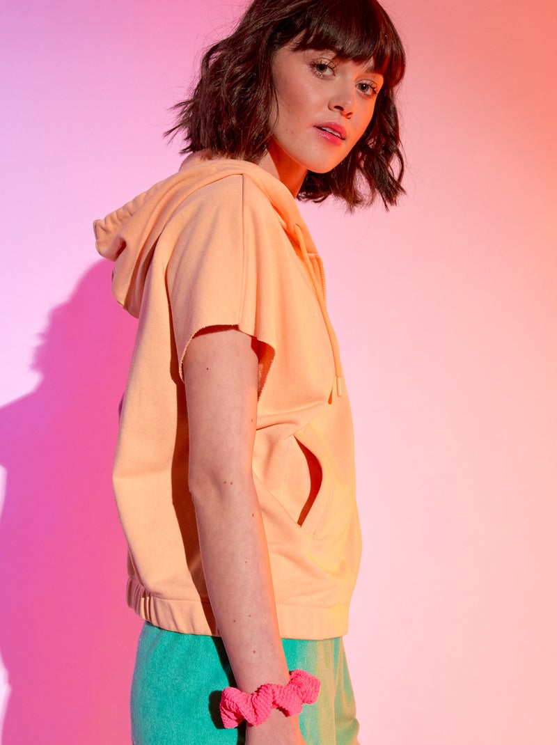 Sweat à capuche sans manches ORange - Kiabi