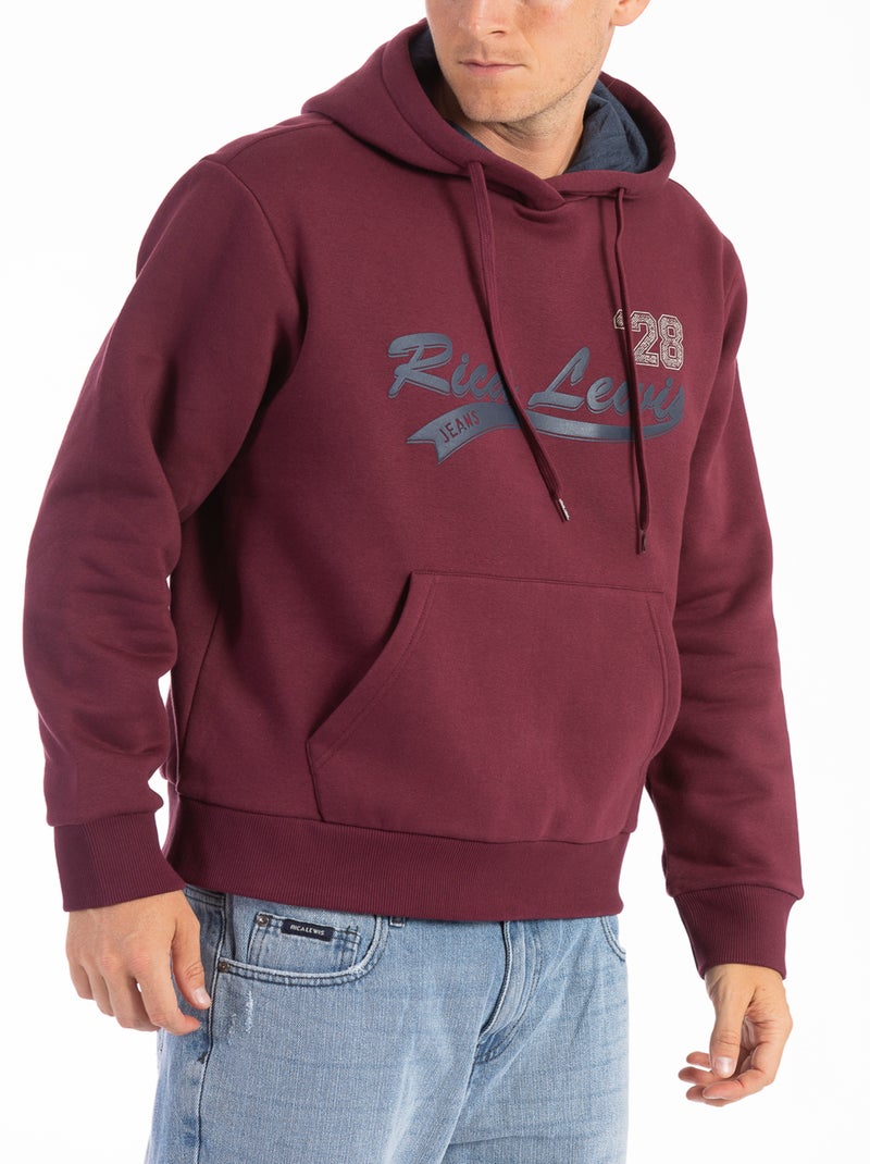 Sweat à capuche signature DOUG 'Rica Lewis' Bordeaux - Kiabi