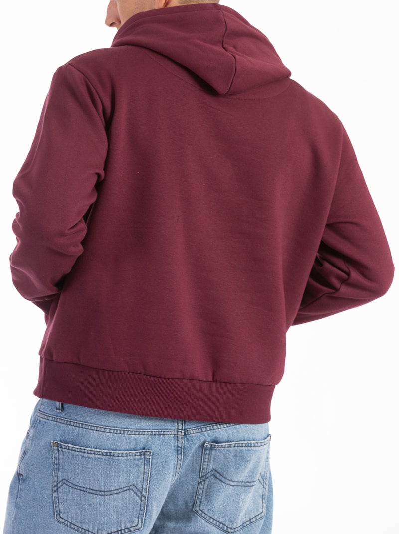 Sweat à capuche signature DOUG 'Rica Lewis' Bordeaux - Kiabi