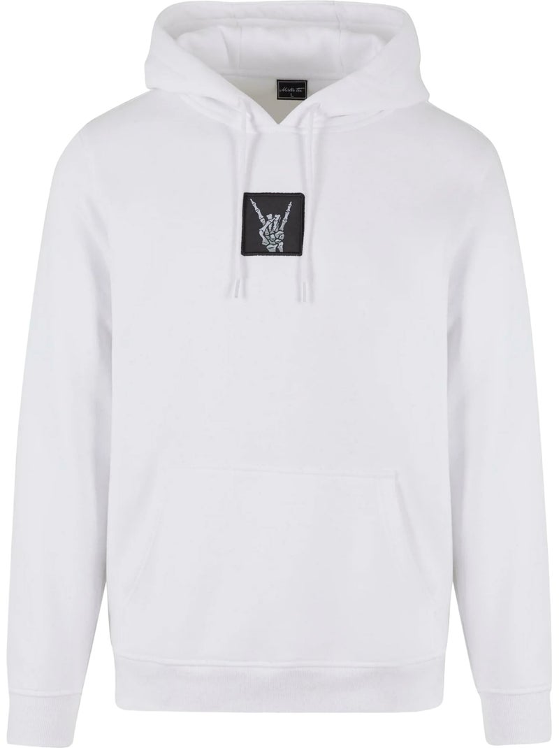 Sweat à capuche skelett patch - mister tee Blanc - Kiabi
