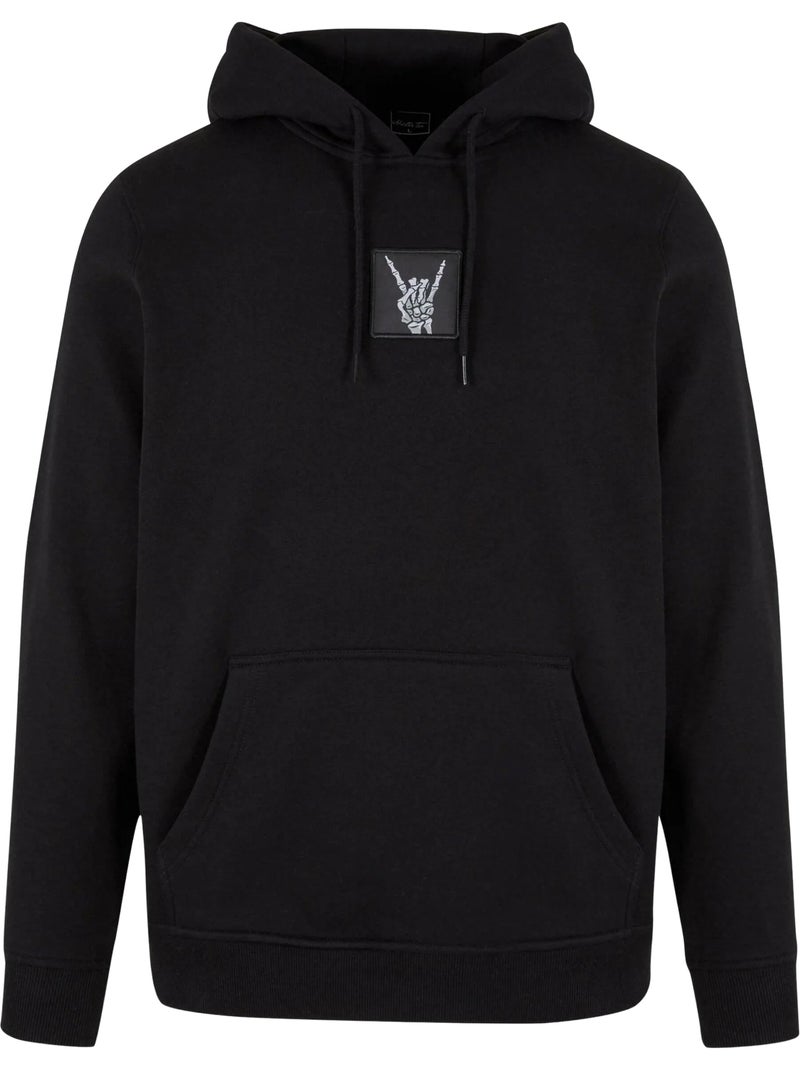 Sweat à capuche skelett patch - mister tee Noir - Kiabi