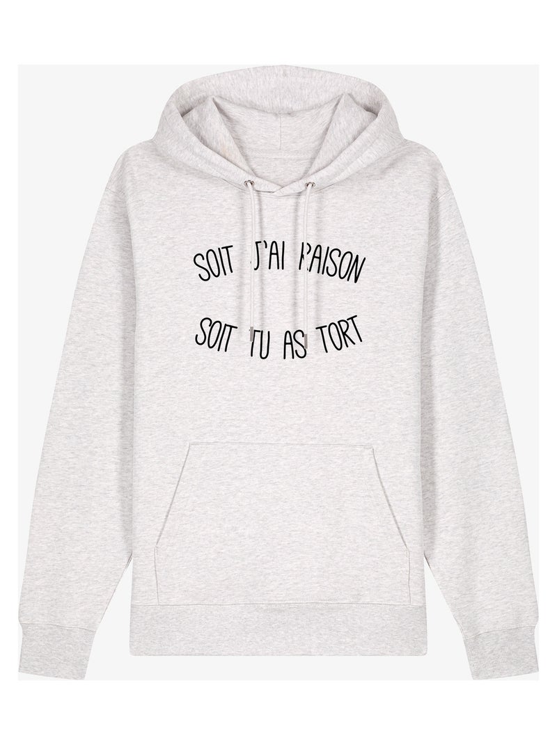 Sweat a capuche SOIT J'AI RAISON SOIT TU AS TORT Blanc - Kiabi