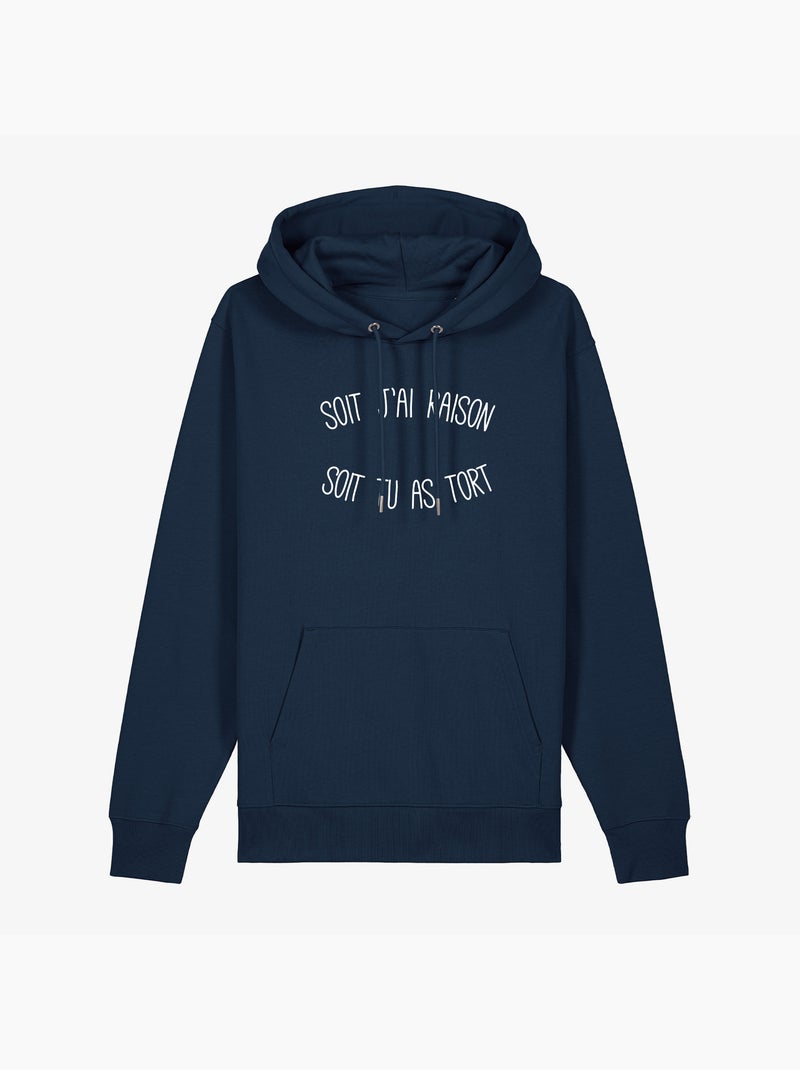 Sweat a capuche SOIT J'AI RAISON SOIT TU AS TORT Bleu marine - Kiabi