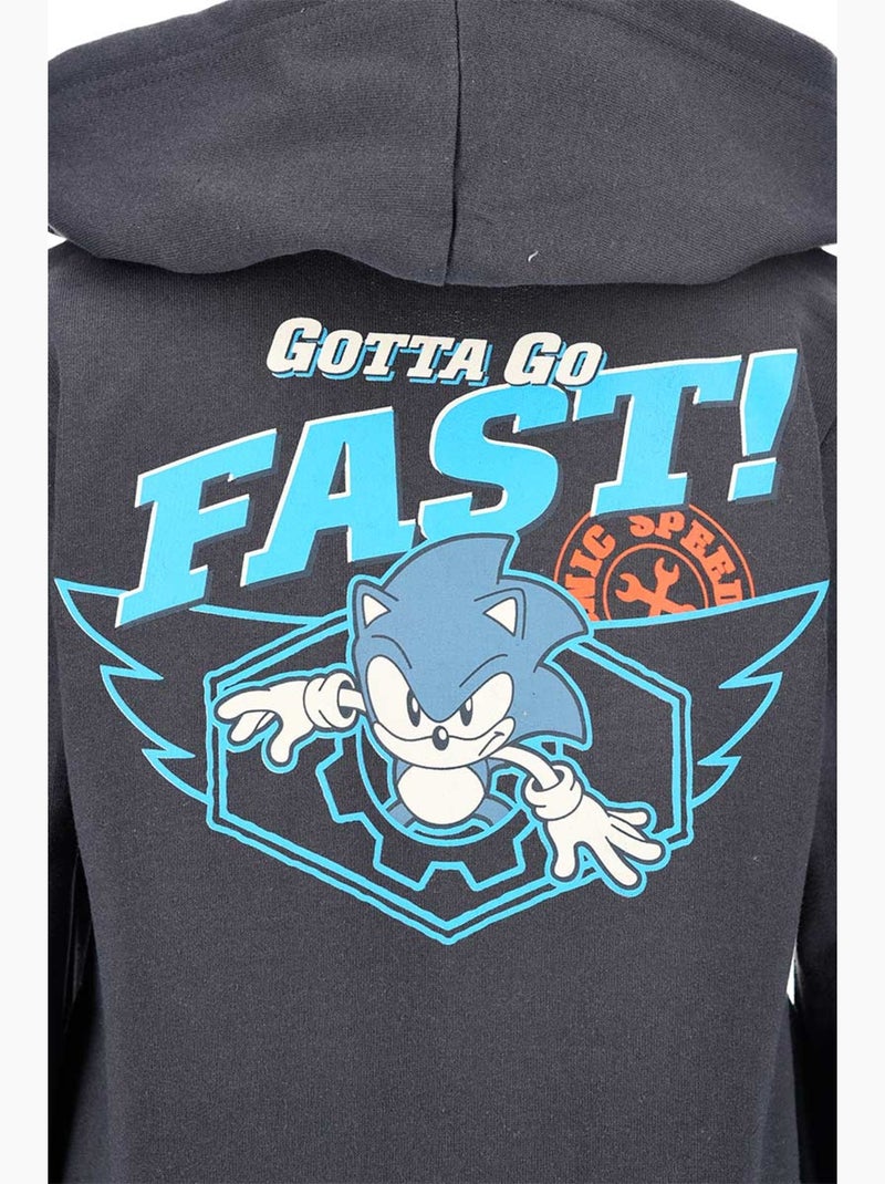 Sweat à Capuche Sonic  | Licence Officielle Gris - Kiabi