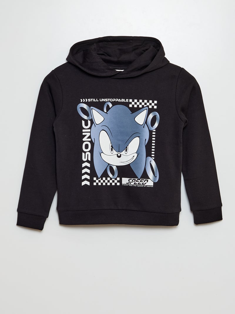 Sweat à capuche 'Sonic' 'SEGA' noir - Kiabi