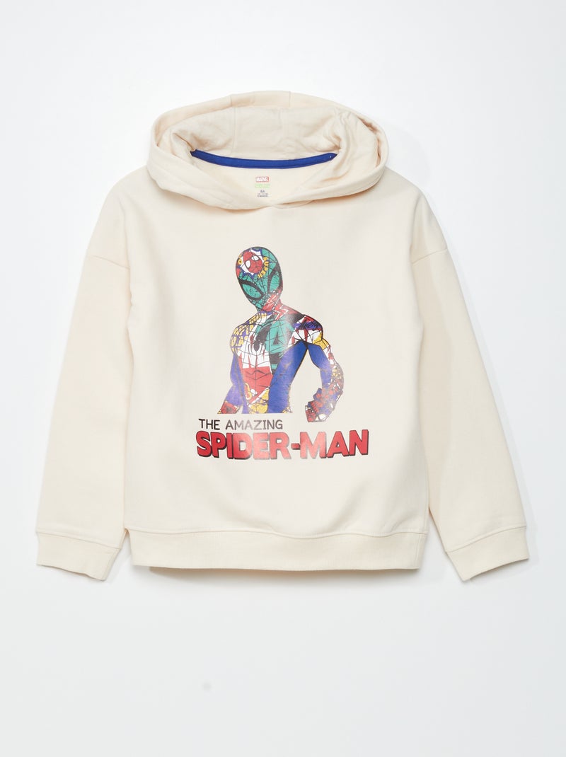 Sweat à capuche 'Spider-Man' Ecru - Kiabi