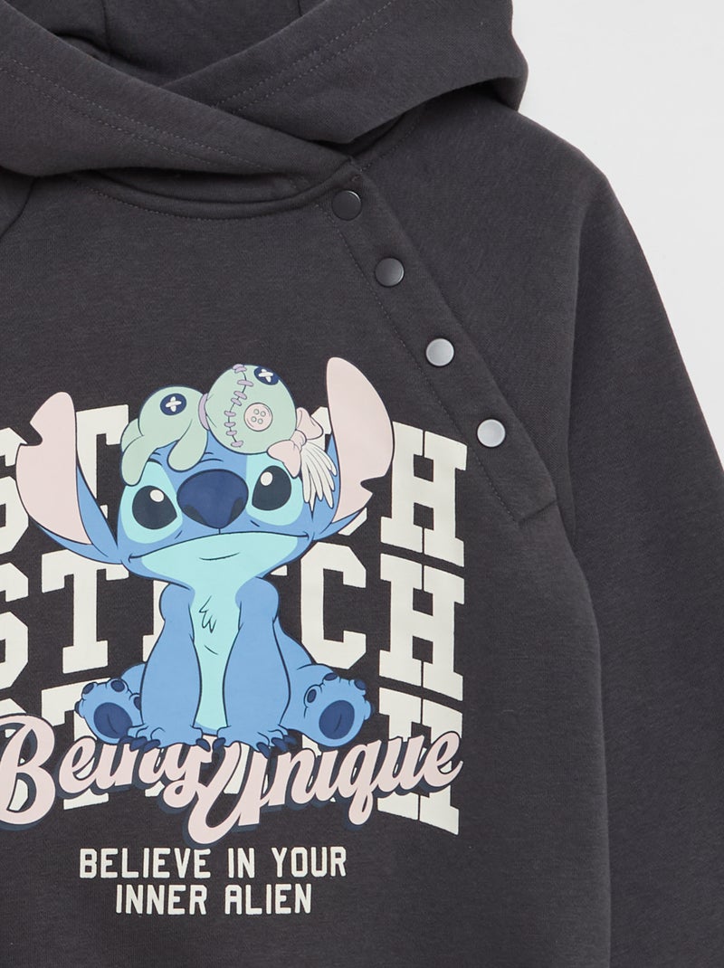 Sweat à capuche 'Stitch' - collection facile à enfiler Noir - Kiabi