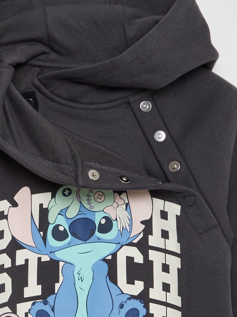 Sweat à capuche 'Stitch' - collection facile à enfiler Noir - Kiabi
