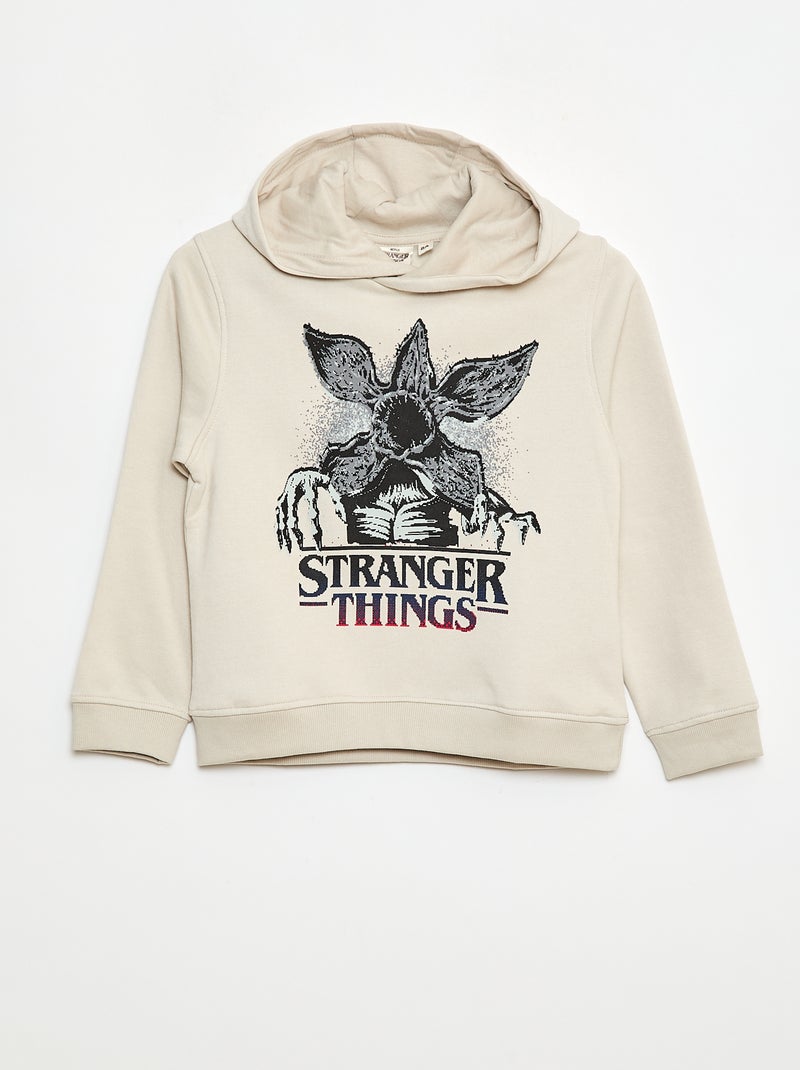 Sweat à capuche 'Stranger things' Blanc - Kiabi