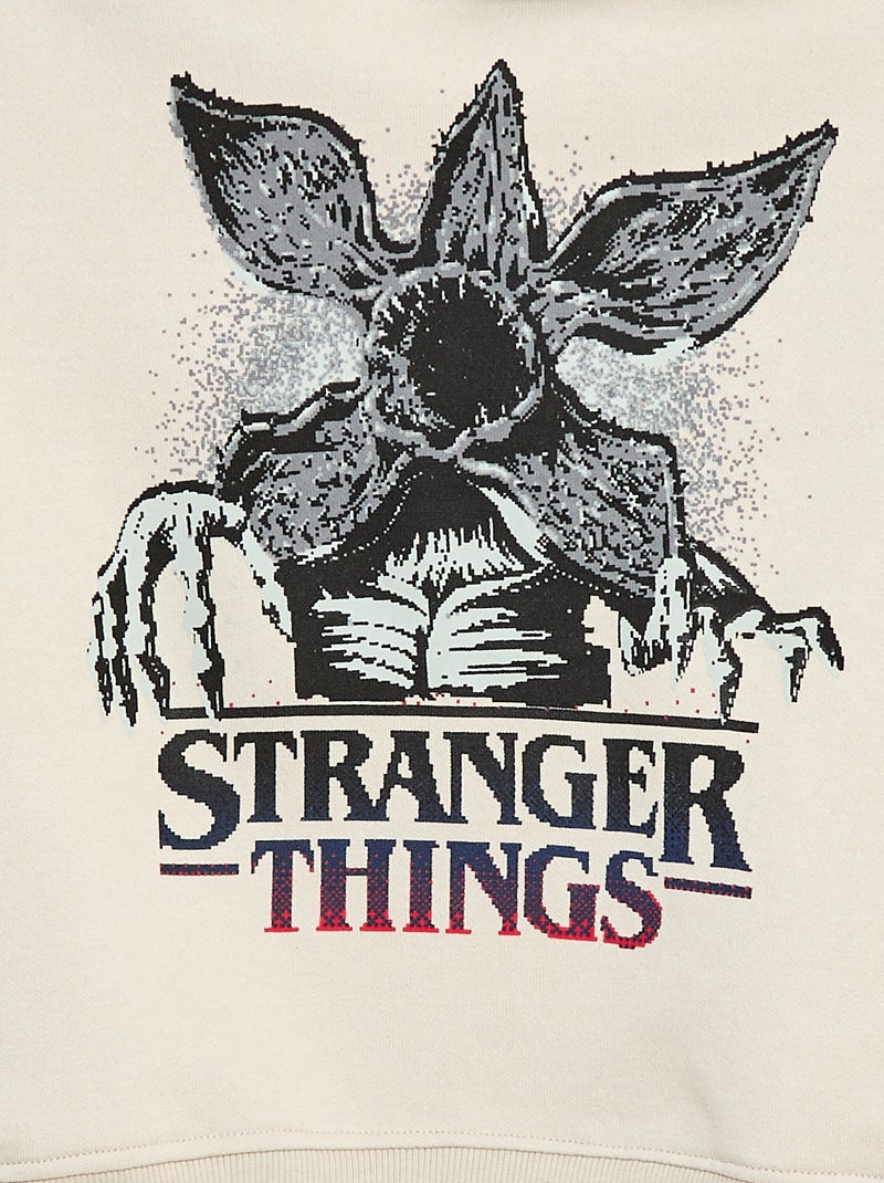 Sweat à capuche 'Stranger things' 'Démogorgon' Blanc - Kiabi
