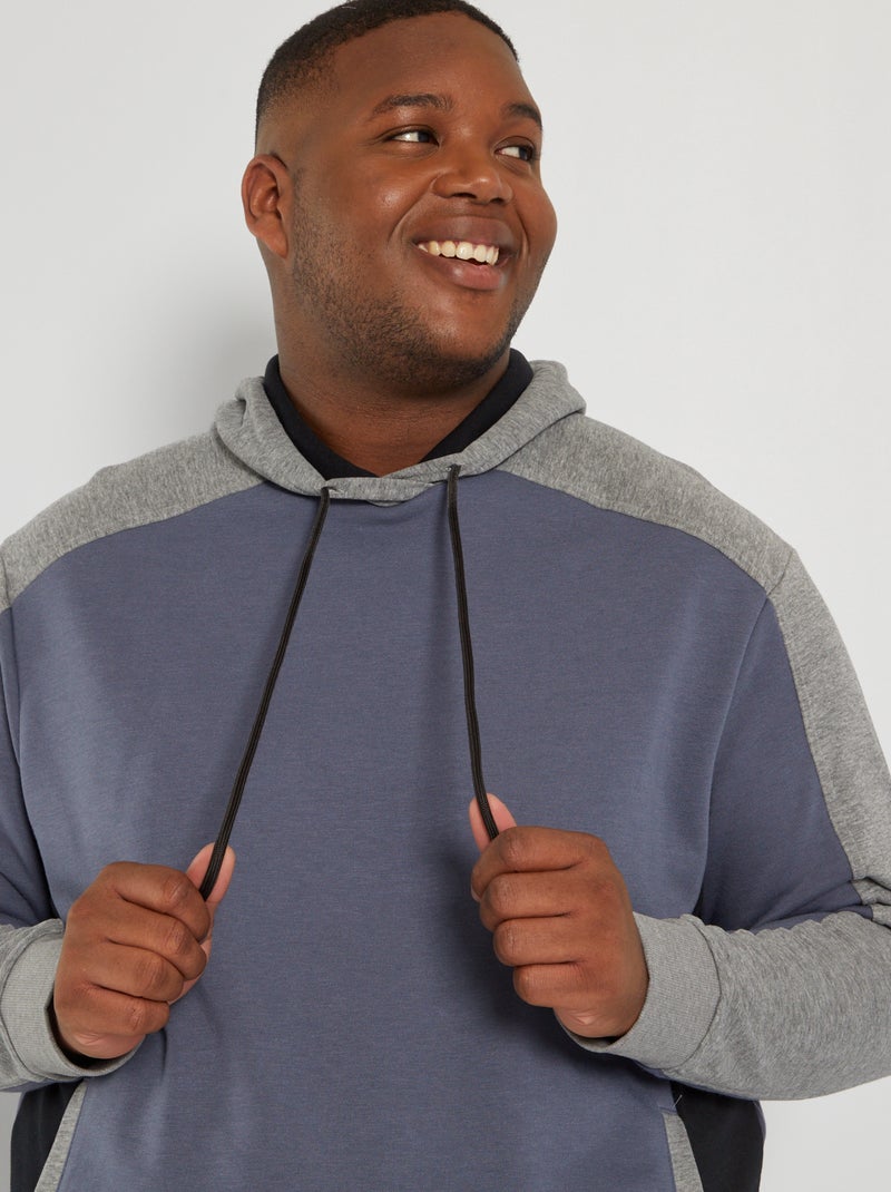 Sweat à capuche style color-block Noir/gris - Kiabi