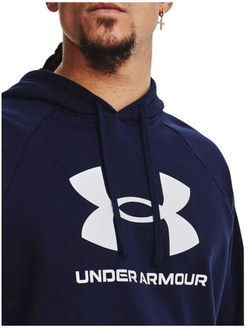 Sweat à capuche style logo rival - sous armure Bleu marine - Kiabi