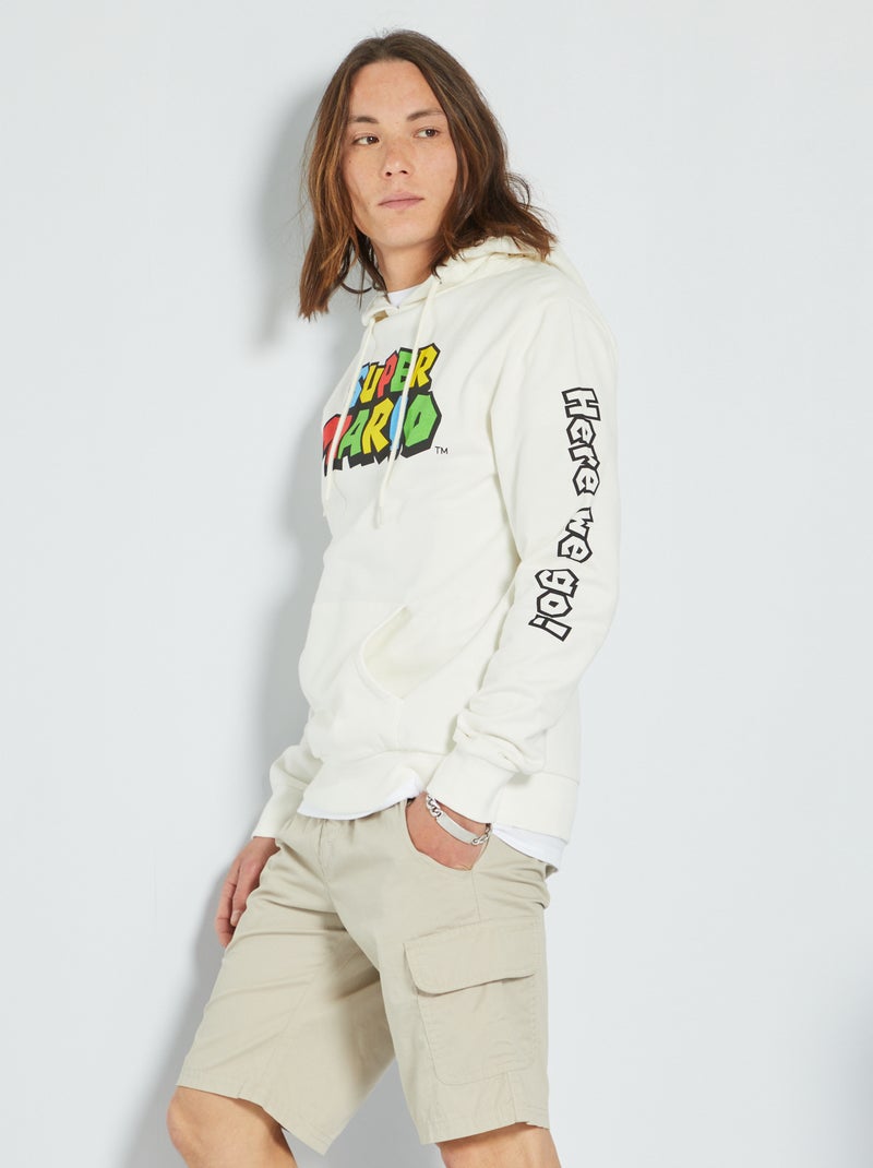 Sweat à capuche 'Super Mario' blanc - Kiabi