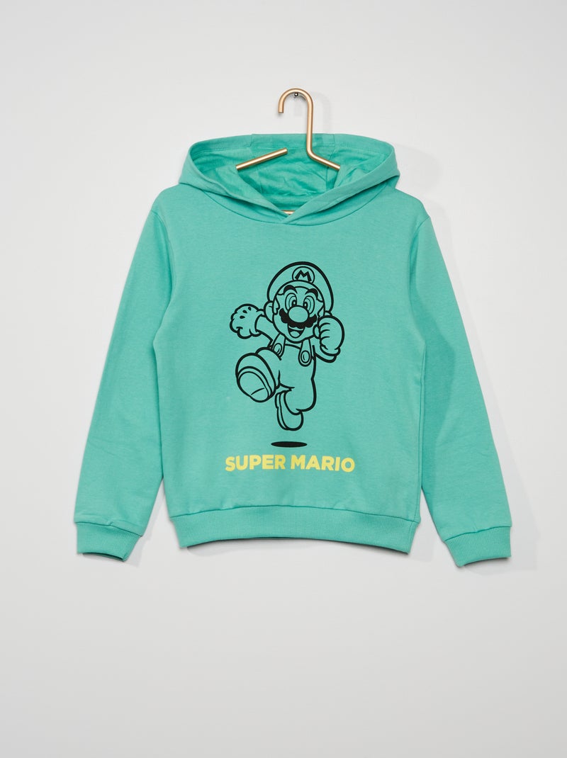 Sweat à capuche 'Super Mario' vert de gris - Kiabi