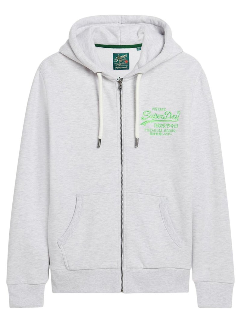 Sweat A Capuche Superdry Neon VL Zip Hoodie Gris - Kiabi