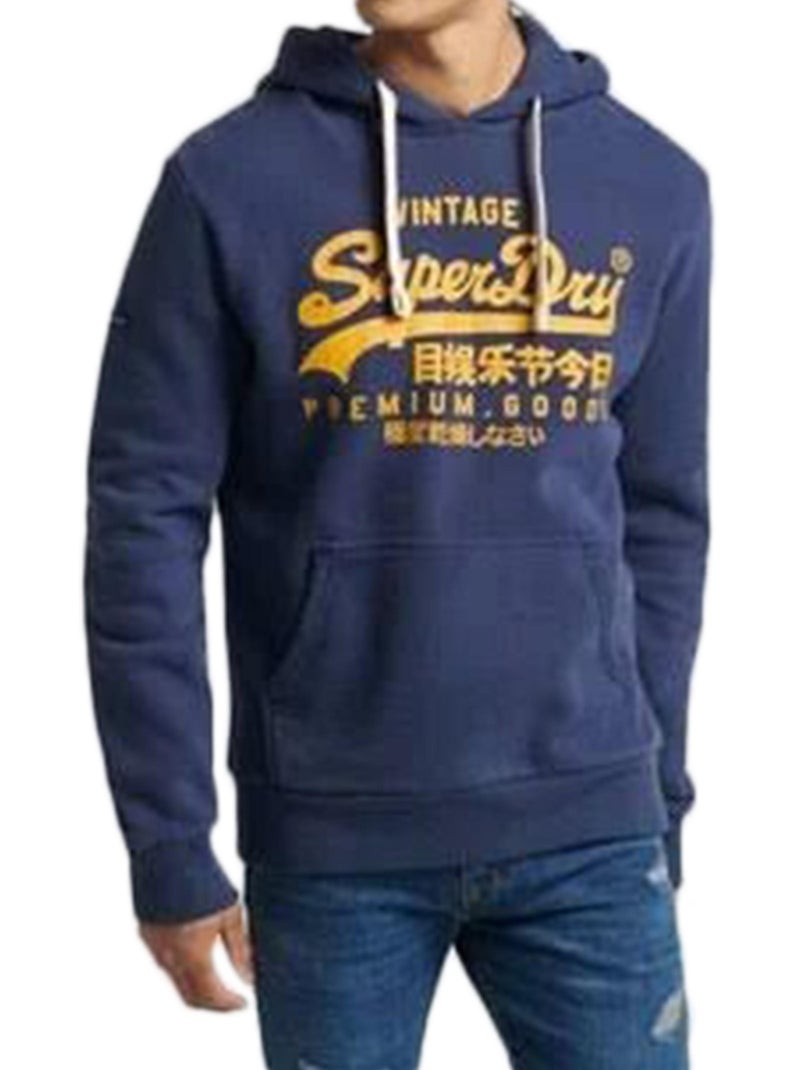 Sweat à Capuche Superdry Vintage Logo Heritage Bleu - Kiabi