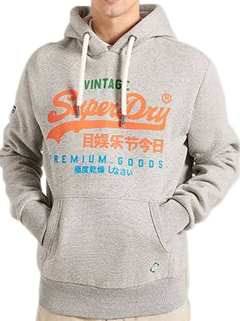 Sweat à Capuche SuperDry VL Tri Gris - Kiabi
