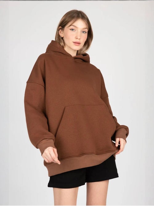 Sweat à capuche surdimensionné avec poche kangourou - Kiabi