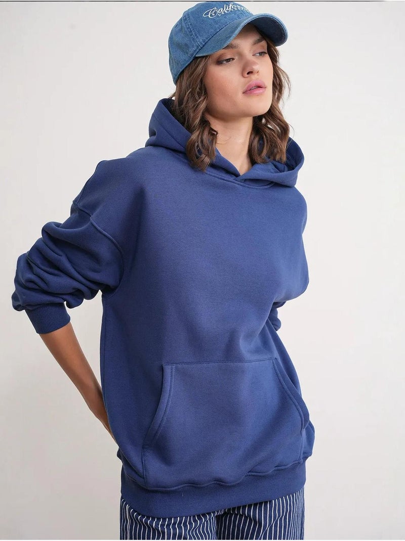 Sweat à capuche surdimensionné mixray Bleu marine - Kiabi