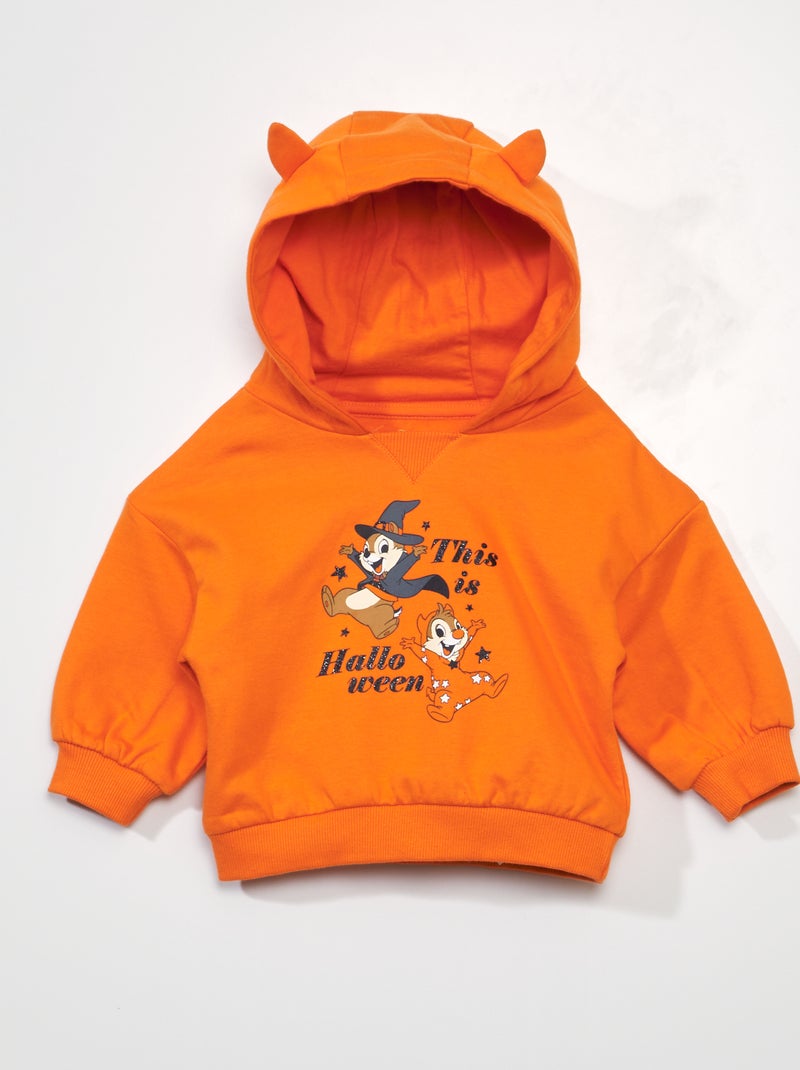 Sweat à capuche 'Tic et Tac' - Halloween Orange - Kiabi
