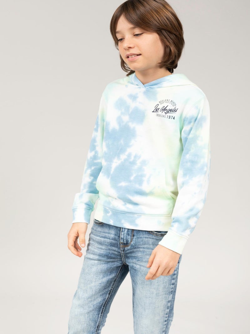 Sweat à capuche tie and dye 'Deeluxe' Vert tilleul - Kiabi