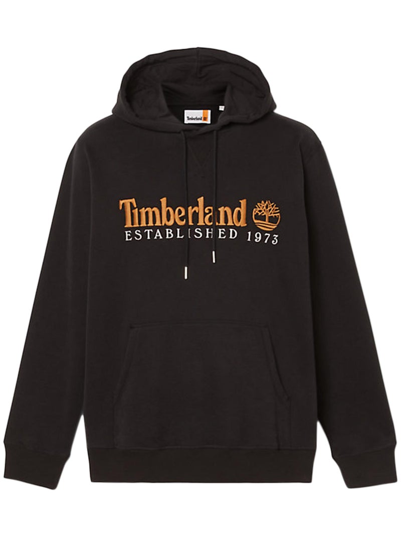 Sweat à Capuche Timberland Logo Brush Back Noir - Kiabi