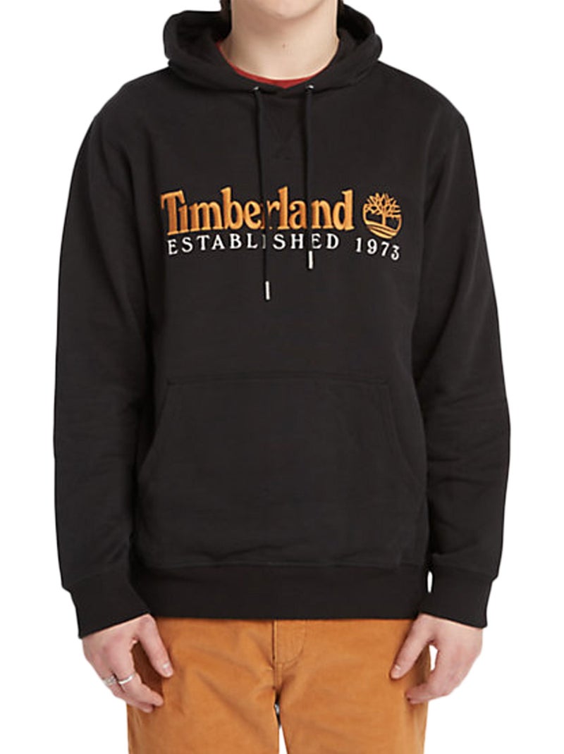 Sweat à Capuche Timberland Logo Brush Back Noir - Kiabi