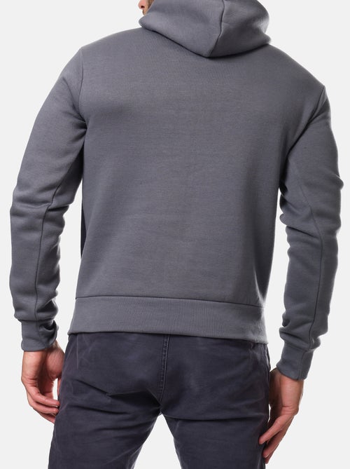 Sweat à capuche tri-color , logo poitrine - Kiabi