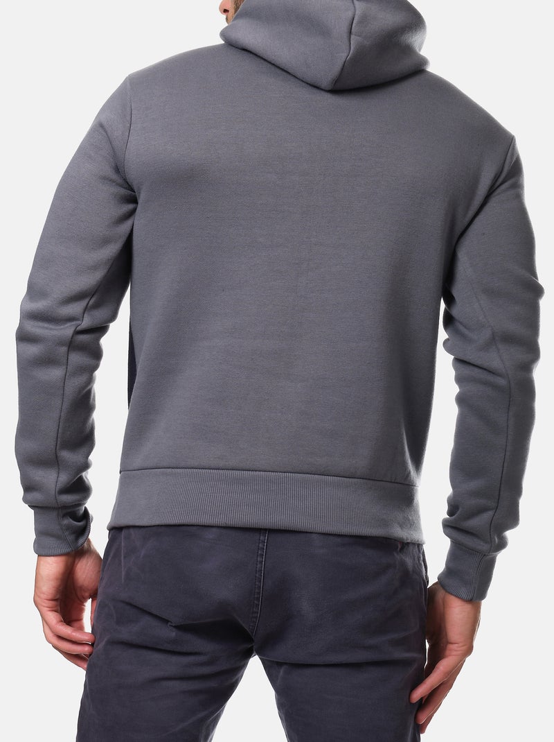 Sweat à capuche tri-color , logo poitrine Gris - Kiabi