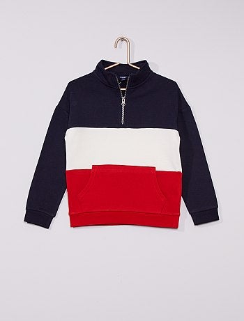 Sweat à capuche tricolore