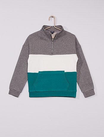 Sweat à capuche tricolore