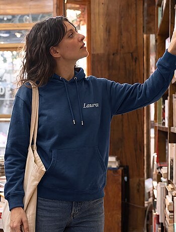 Sweat à capuche uni avec poche kangourou
