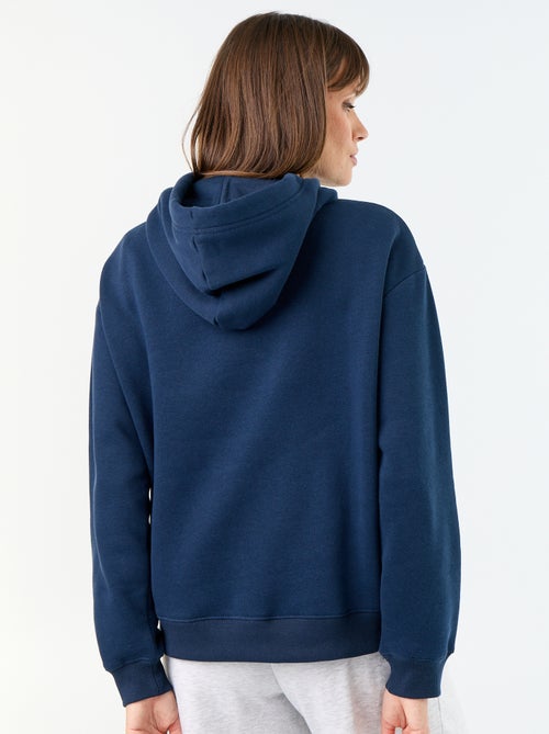 Sweat à capuche uni avec poche kangourou - Kiabi