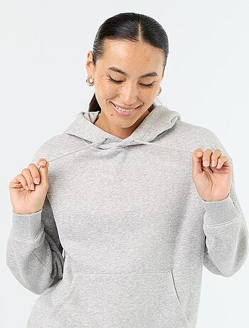 Sweat à capuche uni avec poche kangourou