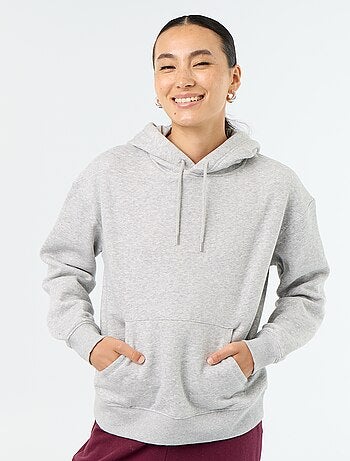 Sweat à capuche uni avec poche kangourou