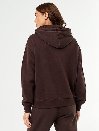 Sweat à capuche uni avec poche kangourou