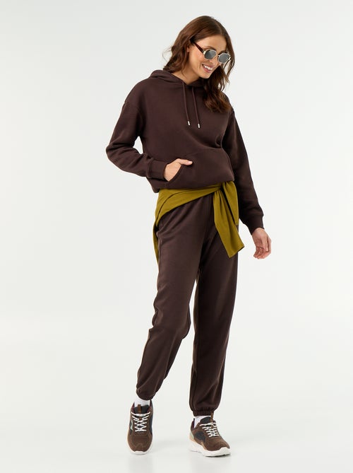 Sweat à capuche uni avec poche kangourou - Kiabi