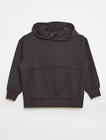 Sweat à capuche uni avec poche kangourou