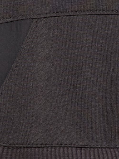 Sweat à capuche uni avec poche kangourou - Kiabi