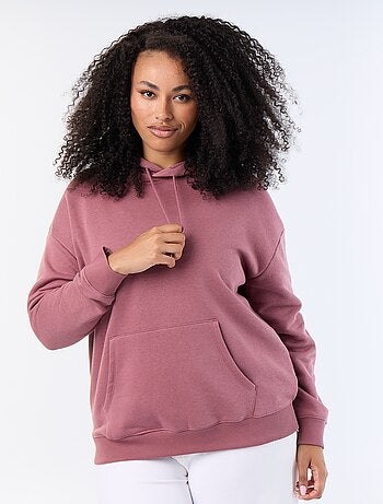 Sweat à capuche uni avec poche kangourou