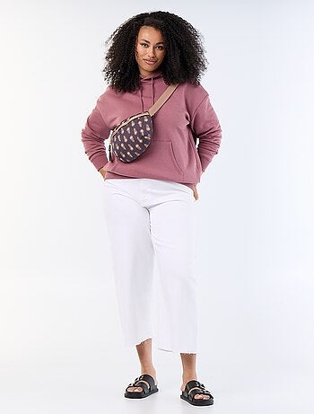 Sweat à capuche uni avec poche kangourou