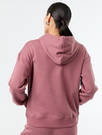 Sweat à capuche uni avec poche kangourou