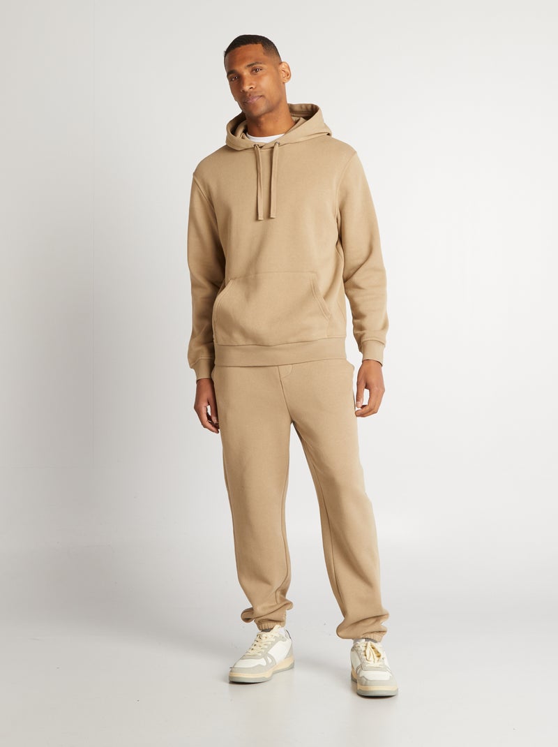 Sweat à capuche uni Beige - Kiabi