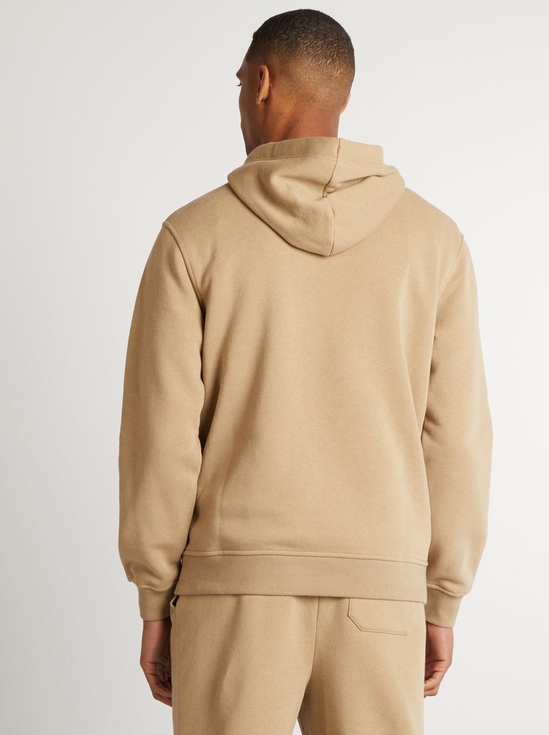 Sweat à capuche uni Beige - Kiabi